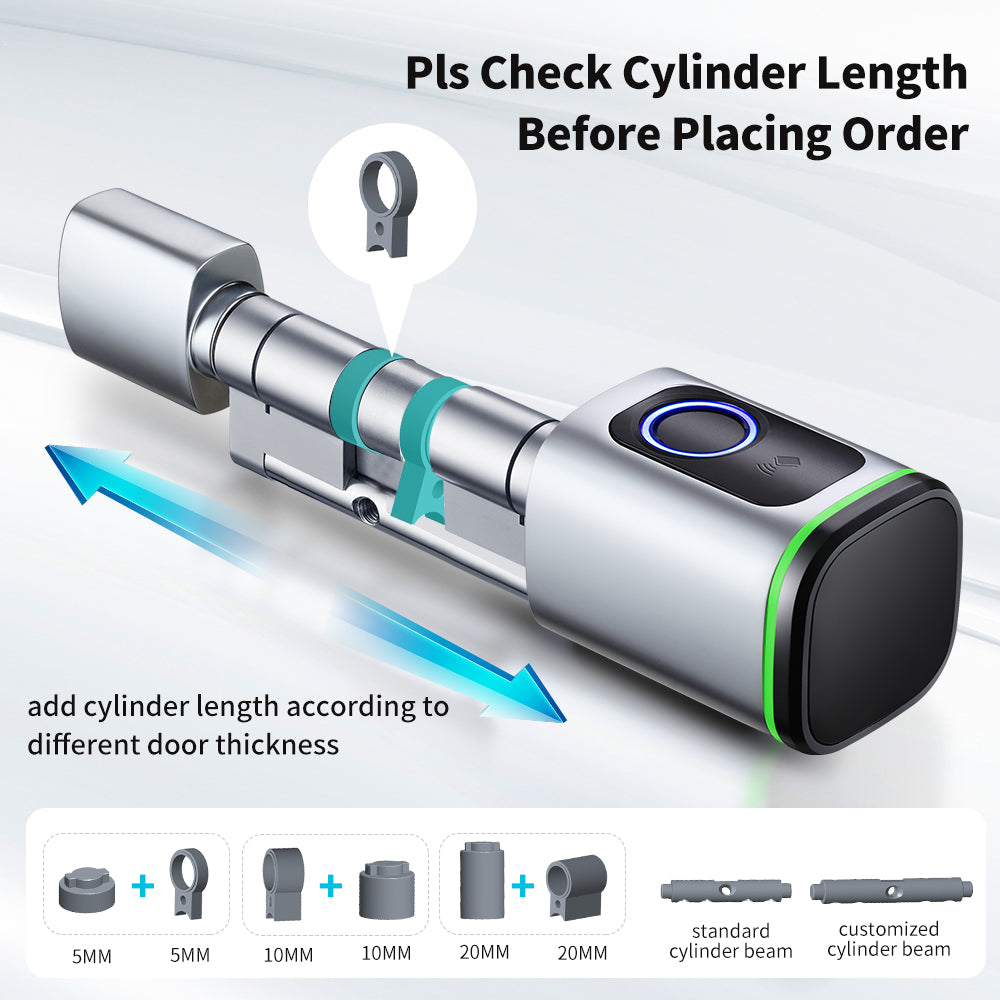 Smart Cylinder Fingerprint Silver