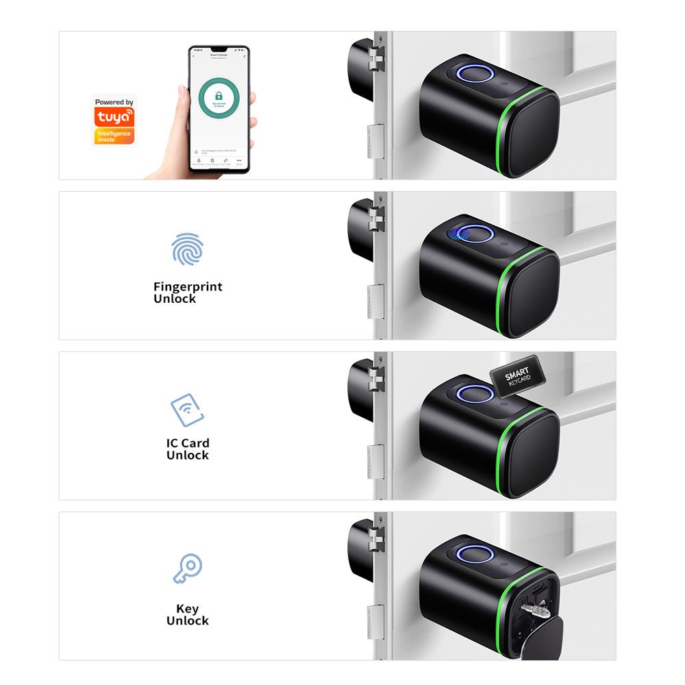 Smart Cylinder Fingerprint Black