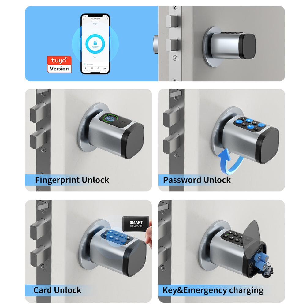 Smart Cylinder Fingerprint & Keypad Silver