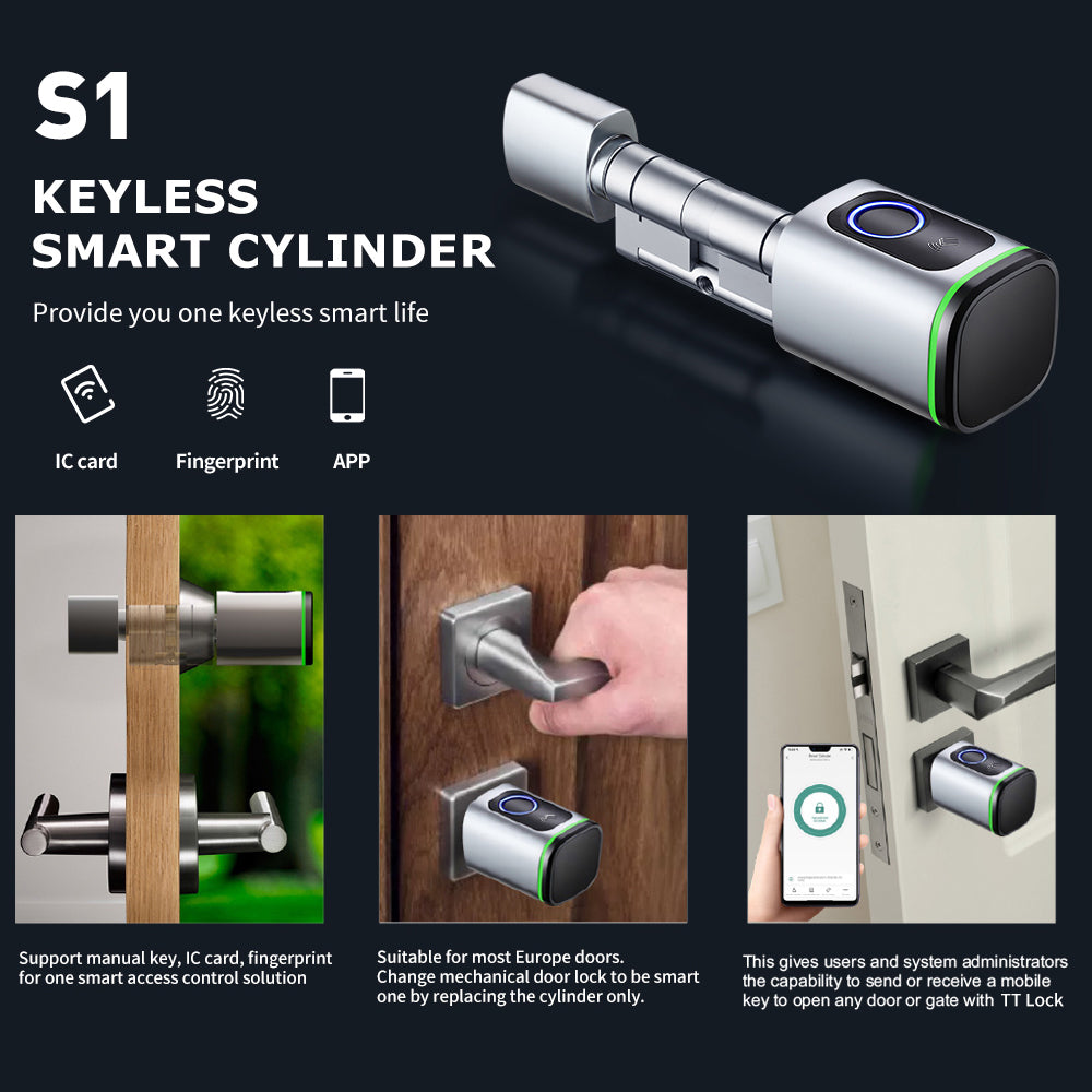 Smart Cylinder Fingerprint Silver