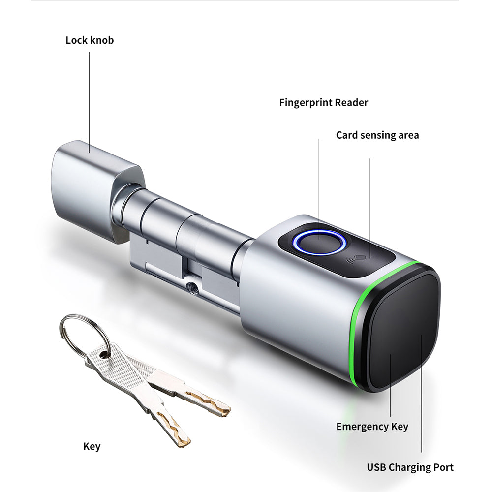 Smart Cylinder Fingerprint Silver